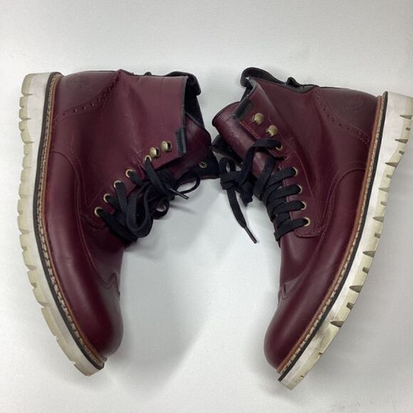 Timberland Maroon Waterproof Mid Cut Street Boots Size 8.5 Men’s - Picture 4 of 16